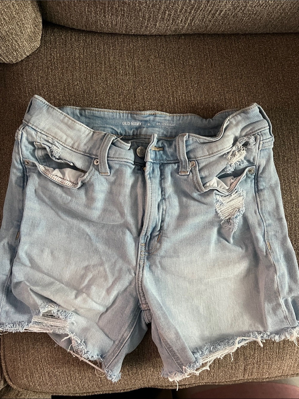 Old Navy Light Wash Distressed Denim Shorts